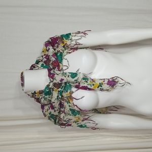 Multi Colored Floral Tassel Pashmina
